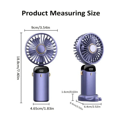 Mini Ventilador Portátil de Mano con Pantalla LED USB
