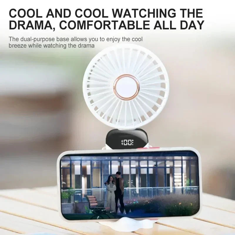 Mini Ventilador Portátil de Mano con Pantalla LED USB