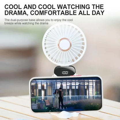 Mini Ventilador Portátil de Mano con Pantalla LED USB